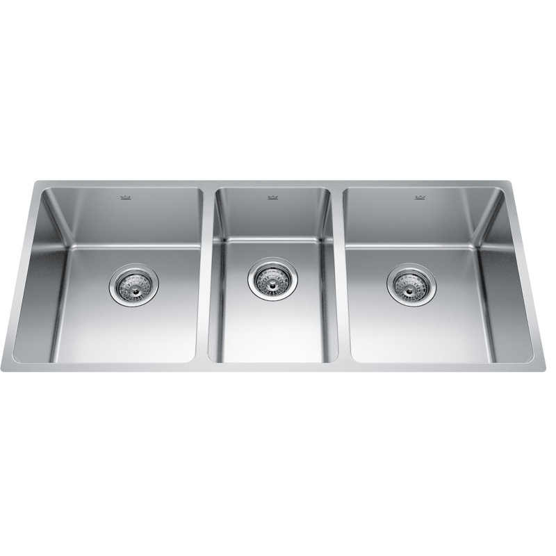 Kindred Brookmore 18.13'' W Triple Bowl Stainless Steel Undermount